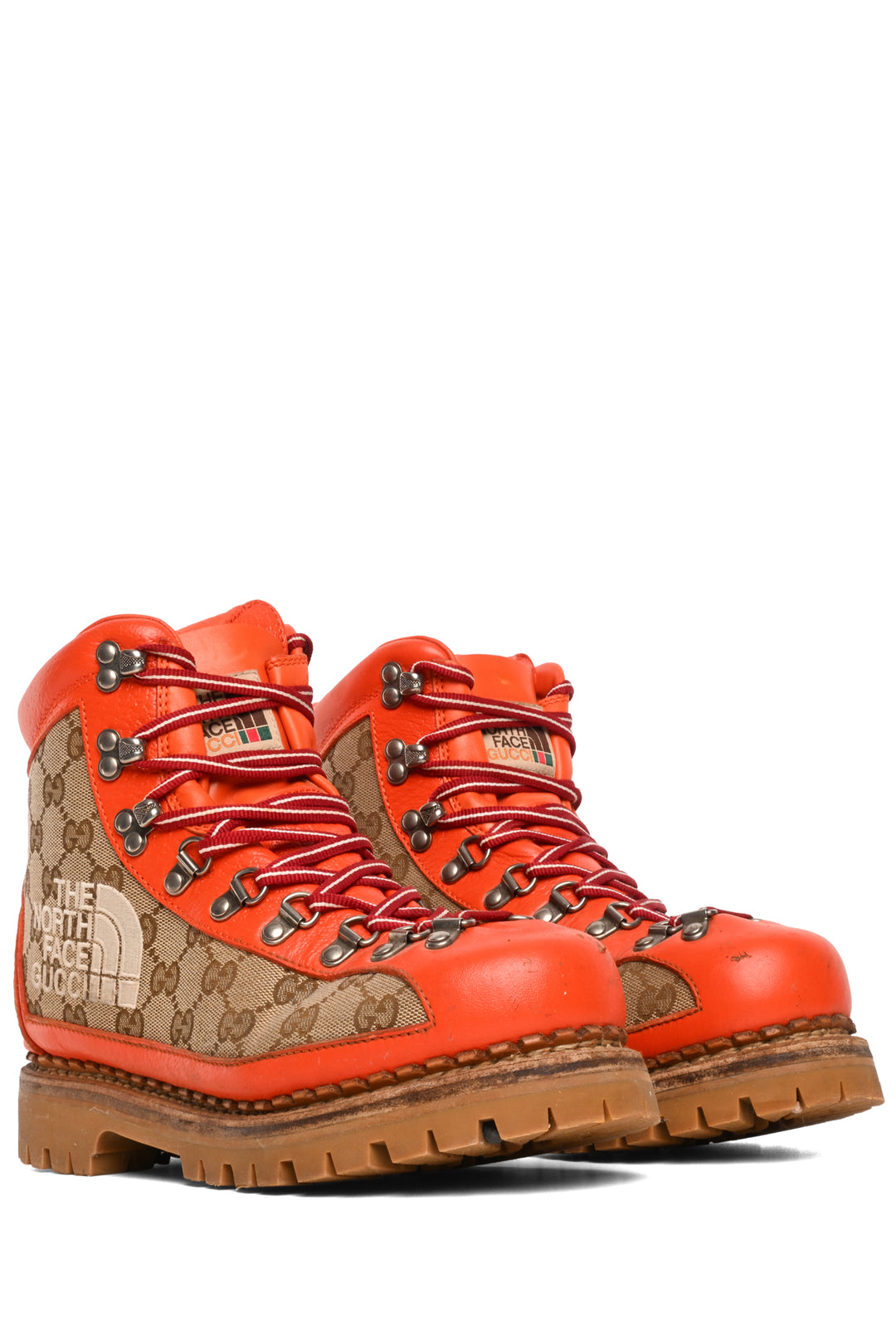 Gucci x North Face Size 39 Monogram Calfskin Hiking Ankle Boots