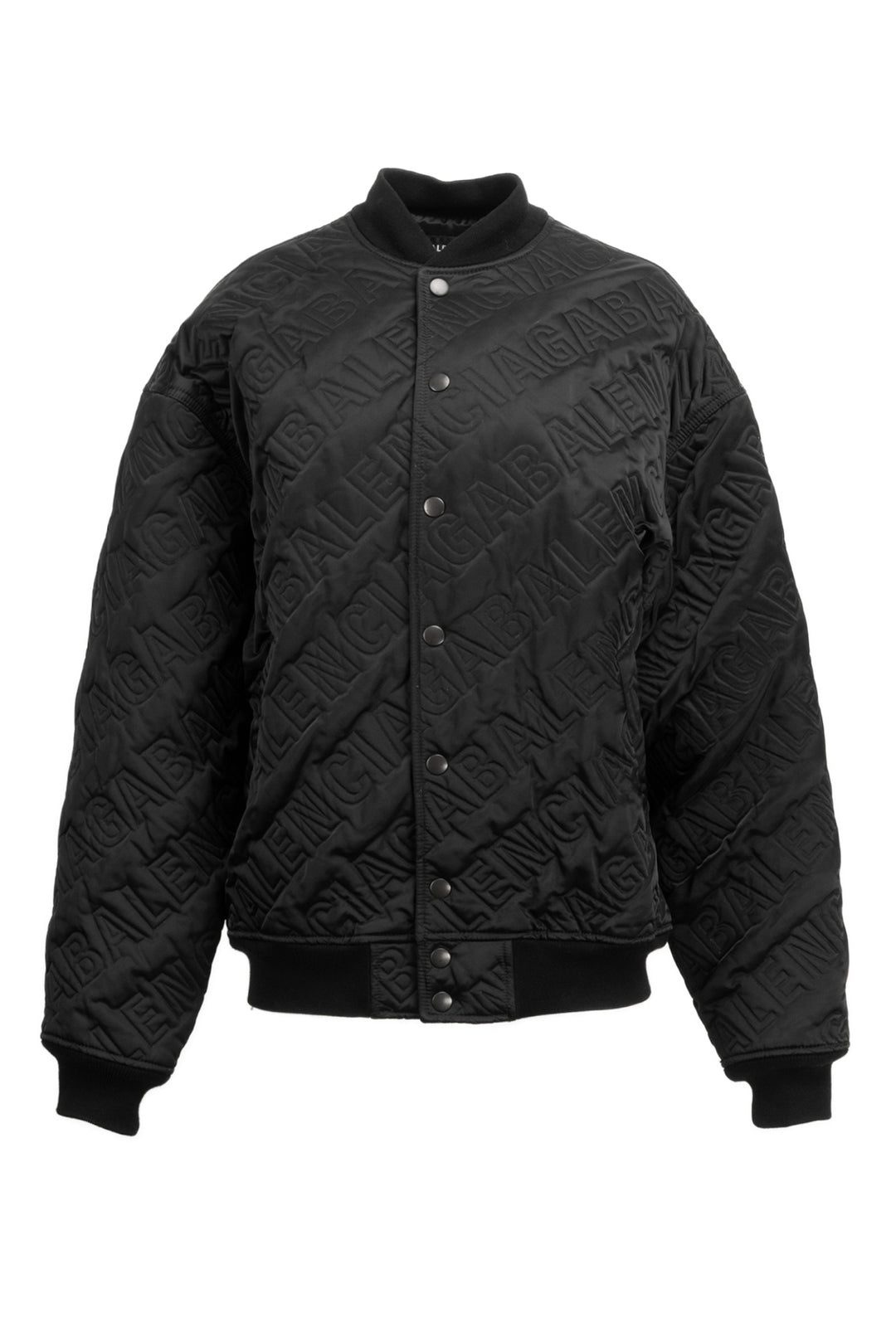 Balenciaga Size 46 Men's Allover Logo Quilted Bomber Jacket
