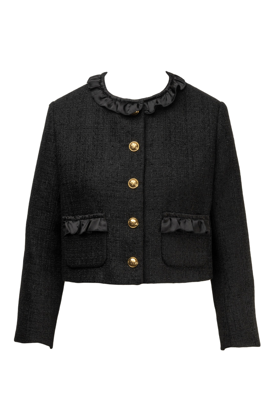 Sandro Size 38 Ruffle Tweed Jacket
