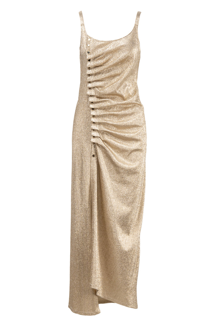 Paco Rabanne Size 40 Side Button Midi Dress