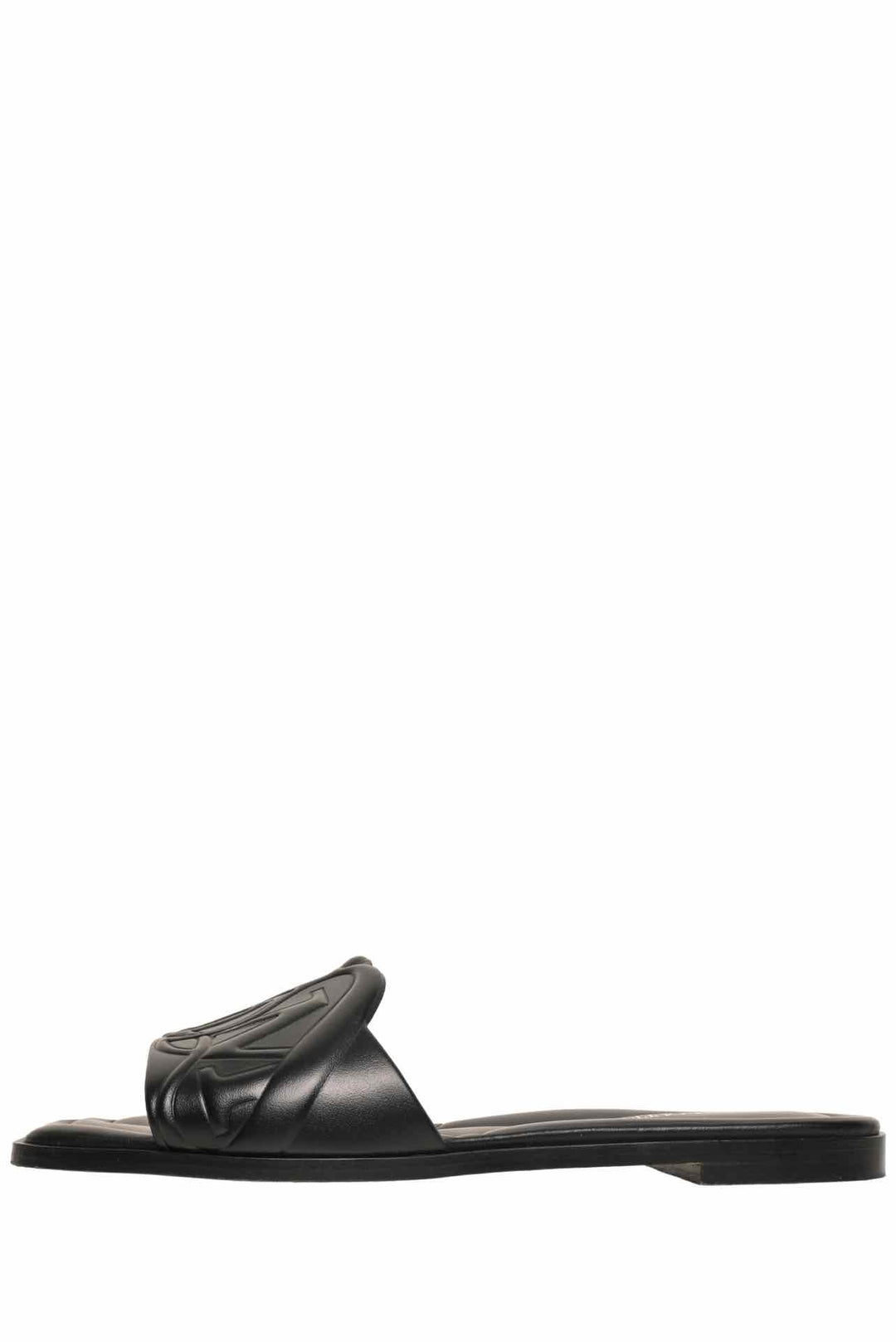 Alexander Mcqueen Size 36.5 Seal Leather Slide Sandals