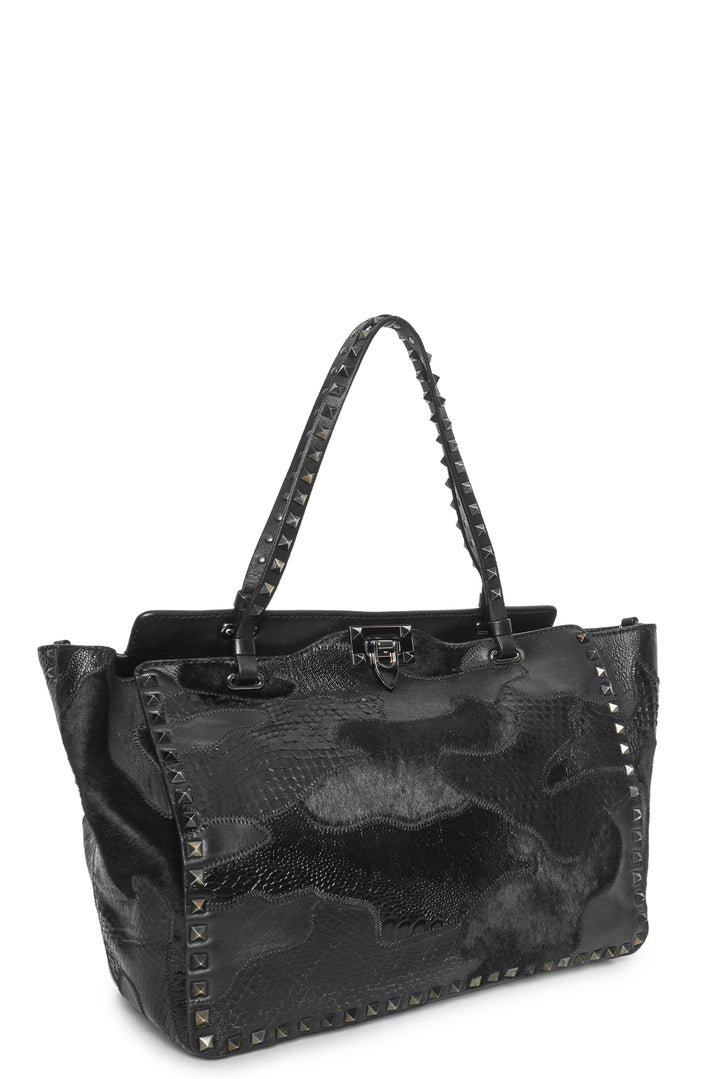 Valentino Exotic Leather Rockstud Shopper Tote