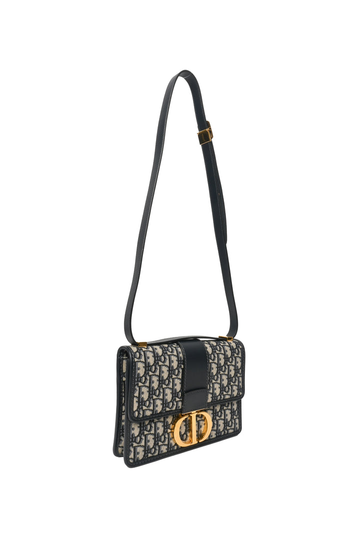 Dior 2020 30 Montaigne Bag in Blue Dior Oblique Jacquard