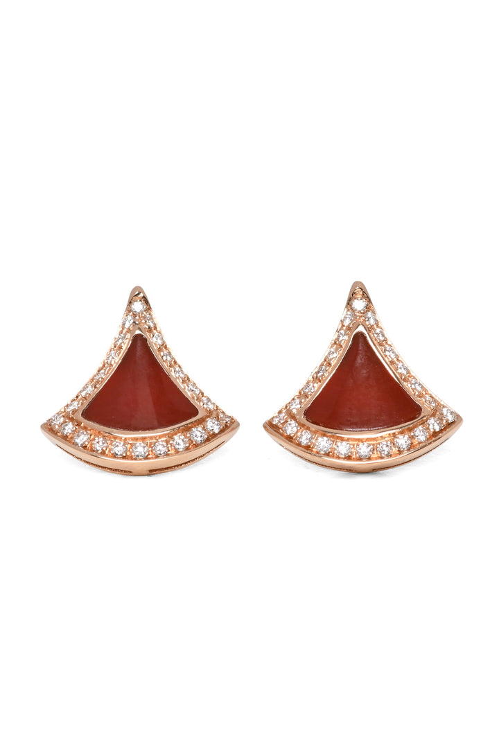 Bvlgari 2026 18KT Rose Gold Carnelian & Pave Diamonds Divas' Dream Earrings