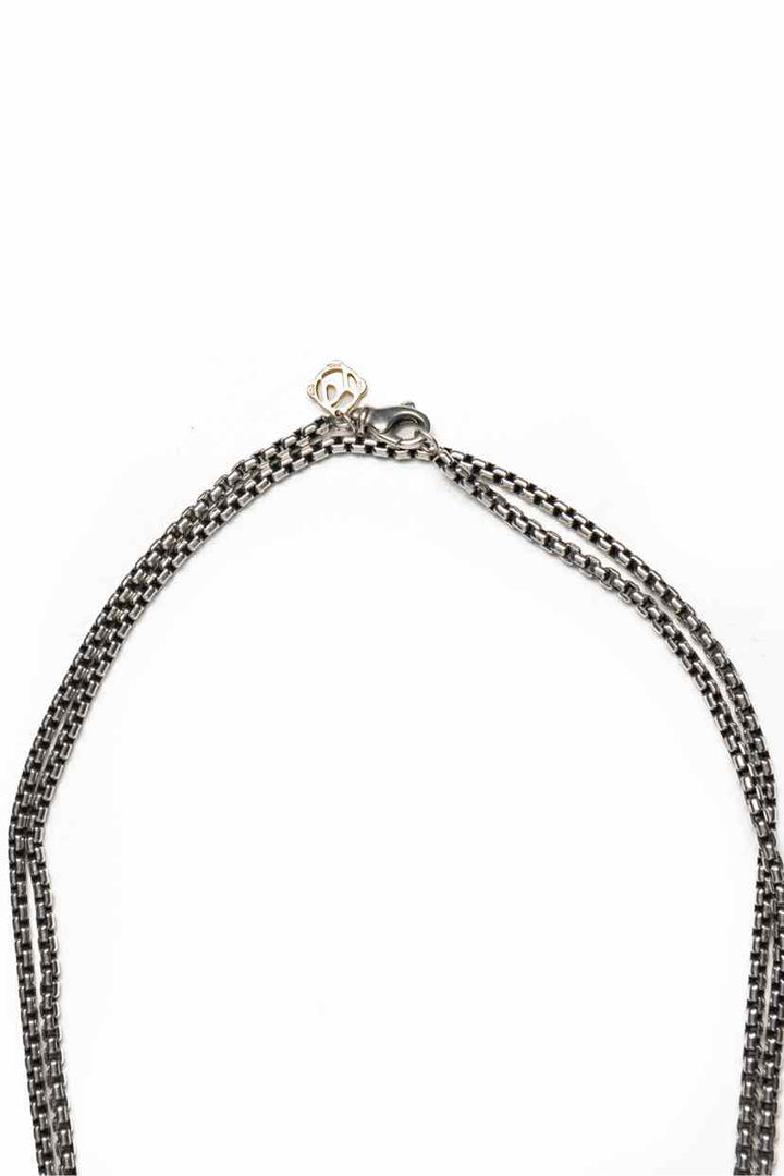 David Yurman Sterling Silver Box Long Chain Necklace