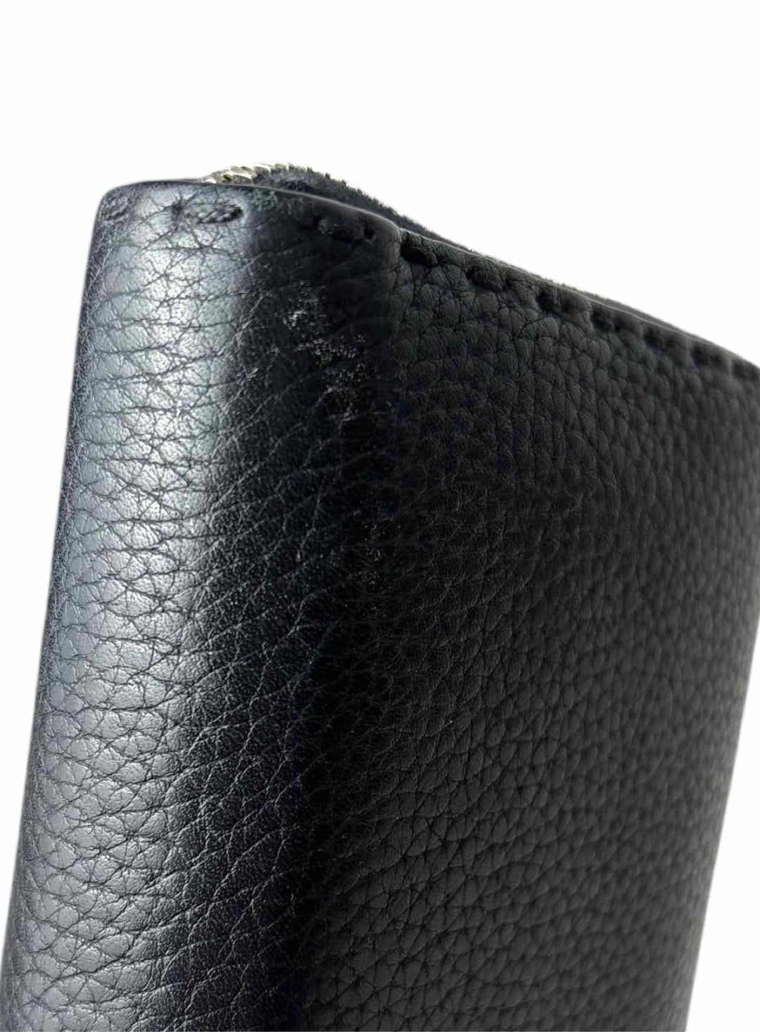 Fendi Pebbled Leather Zip Around Wallet