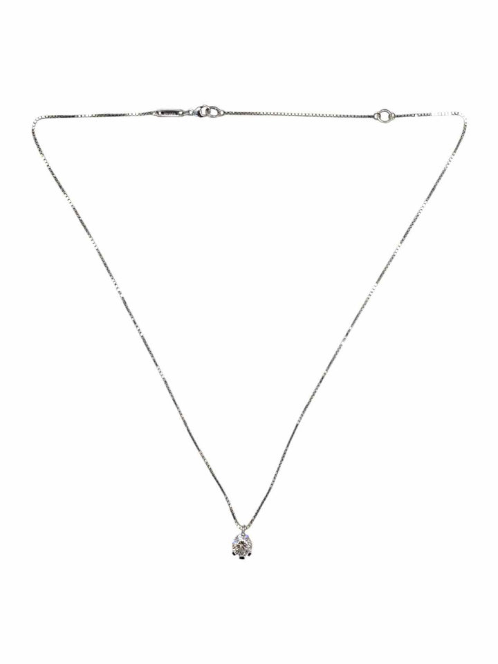 Pandora 14K White Gold Necklace with 1CT Lab Grown Diamond Pendant.