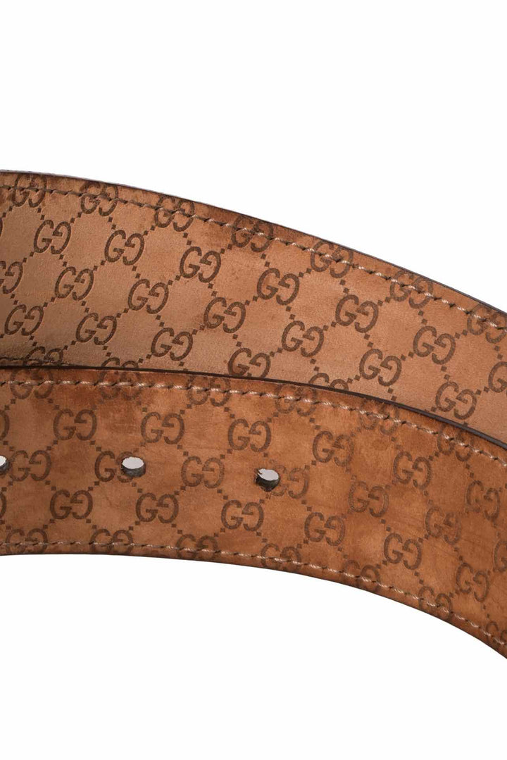 Gucci Size 36 Bamboo Accent Buckle Leather Belt