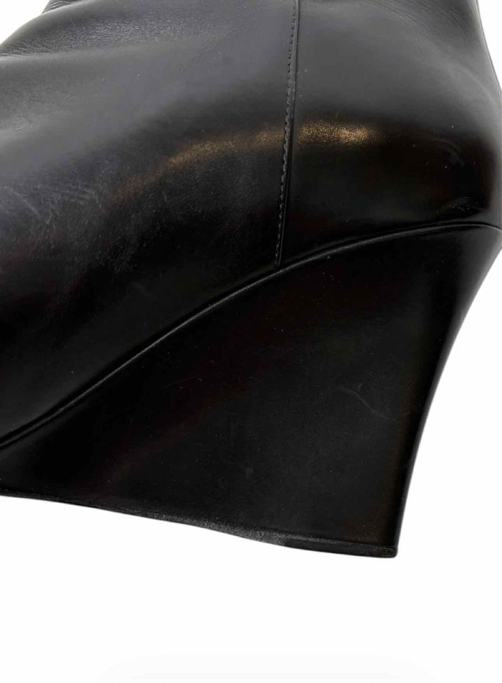 Jimmy Choo Size 38.5 Leather Wedge Ankle Boots