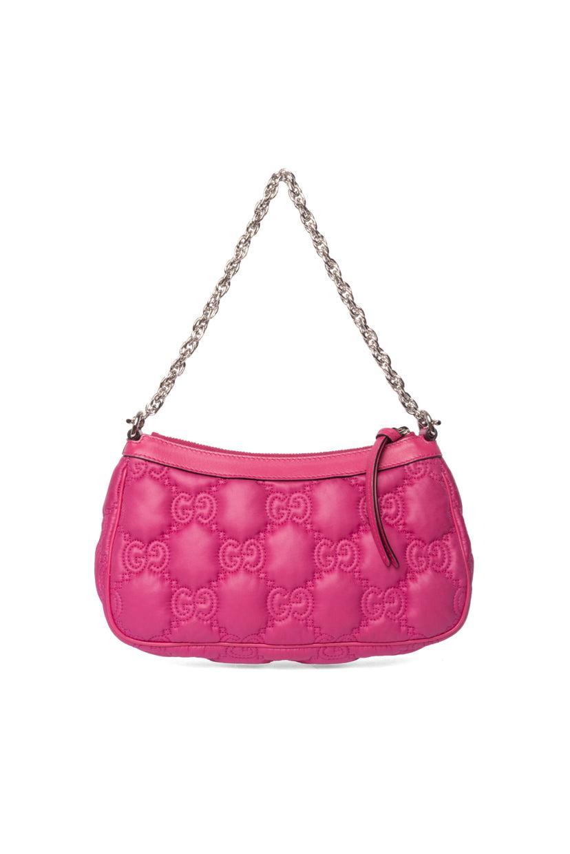 Gucci Small GG Quilted Matelasse Leather Trim Shoulder Bag