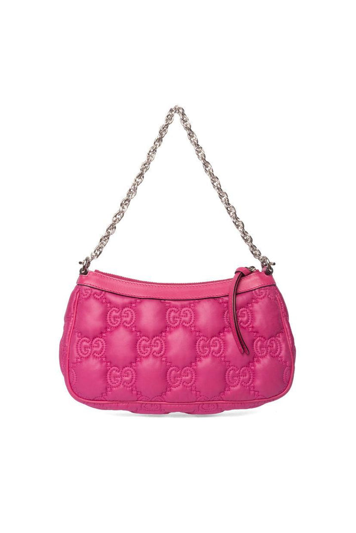 Gucci Small GG Quilted Matelasse Leather Trim Shoulder Bag