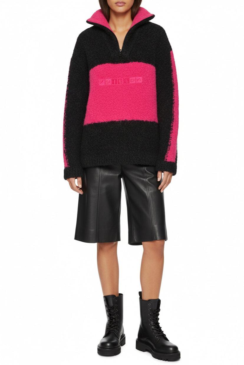 Louis Vuitton Size M Wool/Alpaca Blend Logo Front Half Zip Sweater