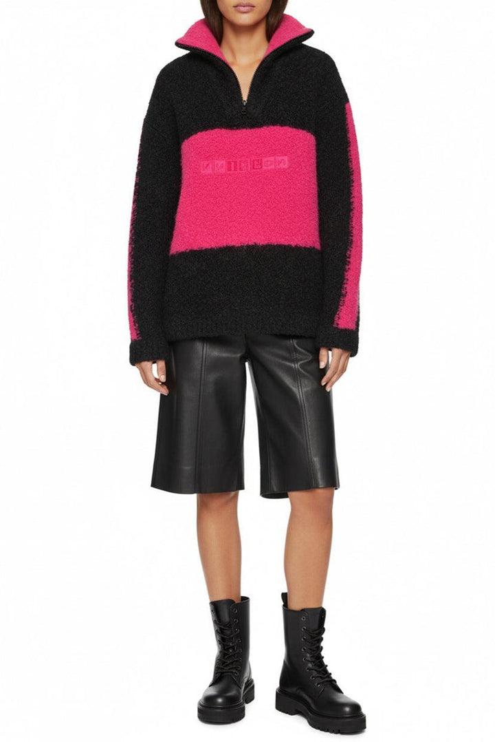 Louis Vuitton Size M Wool/Alpaca Blend Logo Front Half Zip Sweater