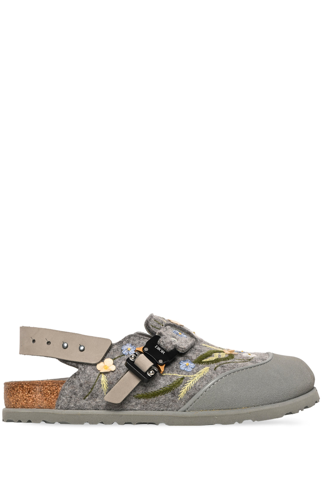 Dior x Birkenstock Size 9 Men's Tokio Felted Wool Floral Embroidered Mules