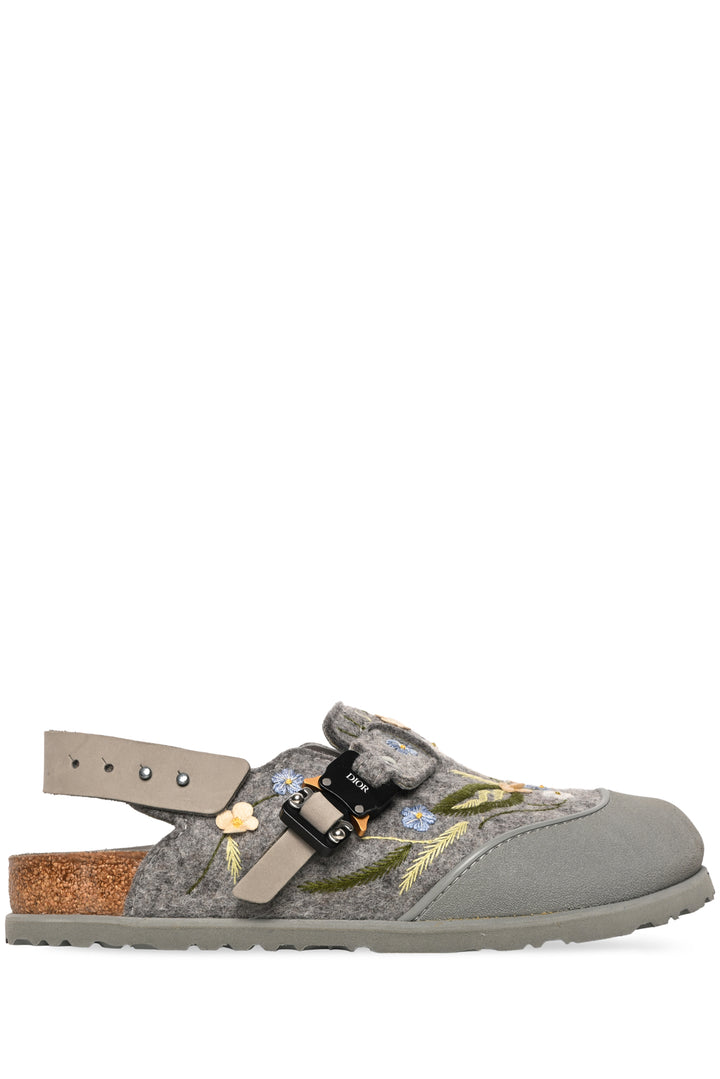 Dior x Birkenstock Size 9 Men's Tokio Felted Wool Floral Embroidered Mules