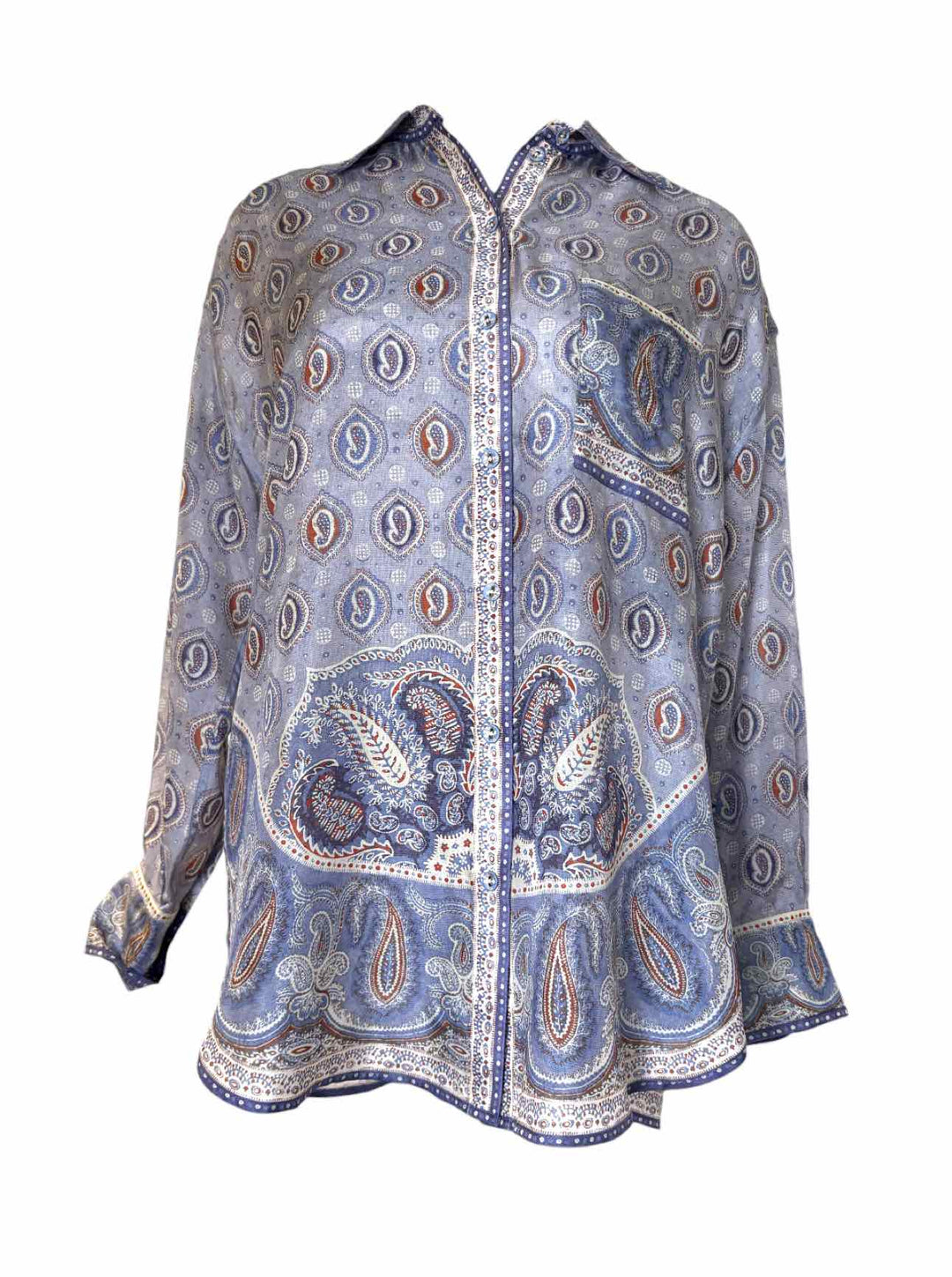Zimmermann Size 4 Vitali Relaxed Silk Blouse