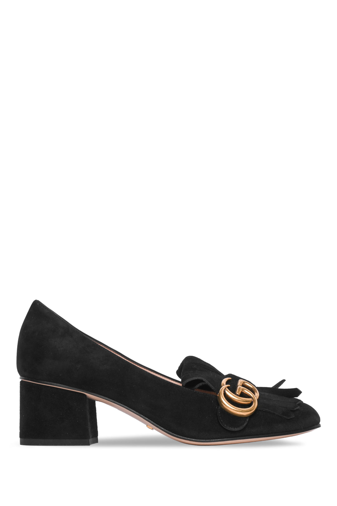 Gucci Size 37.5 GG Marmont Fringe Pumps