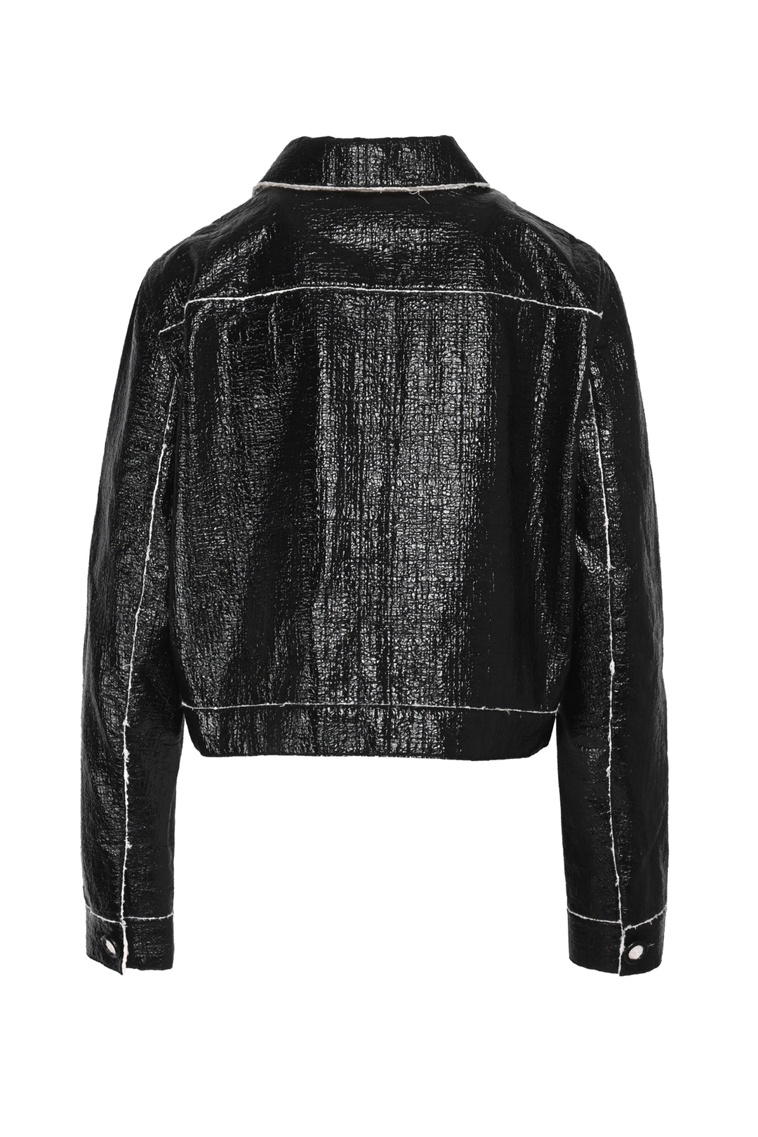 St. John Size S/M Coated Cotton Button-Up Jacket