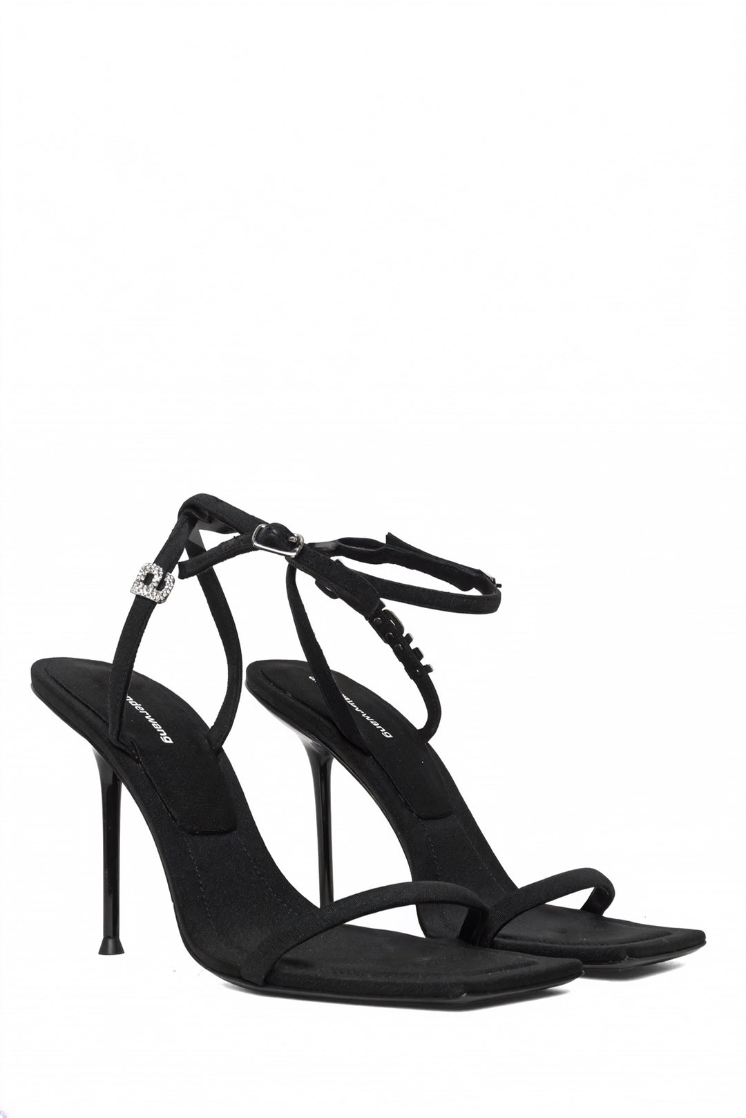 Alexander Wang Size 40 Julie Lycra Heeled Crystal Logo Sandals