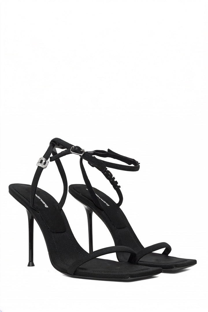 Alexander Wang Size 40 Julie Lycra Heeled Crystal Logo Sandals