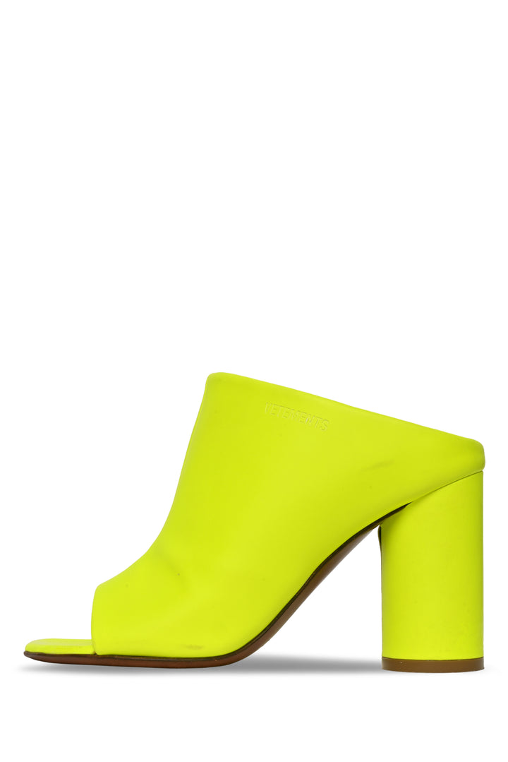 VETEMENTS Size 35 Neon Leather Sandals