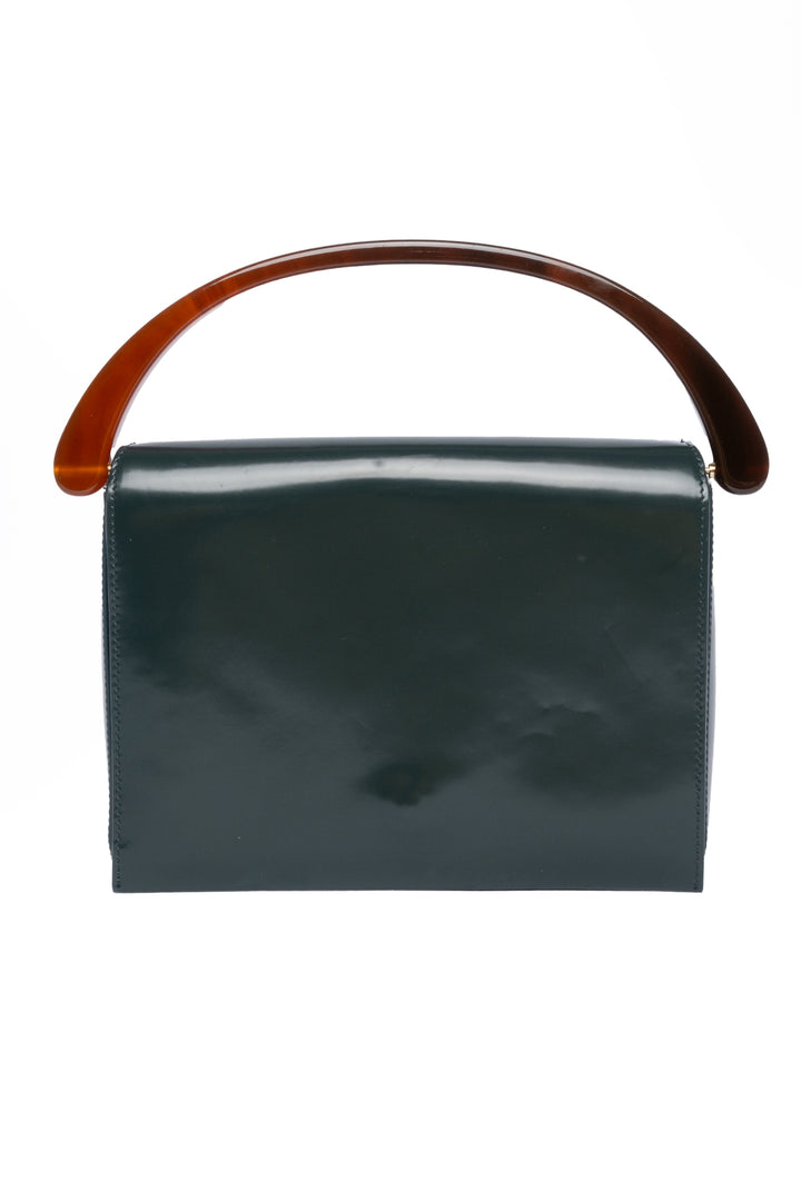 Dries Van Noten Leather and Resin Top Handle Shoulder Bag