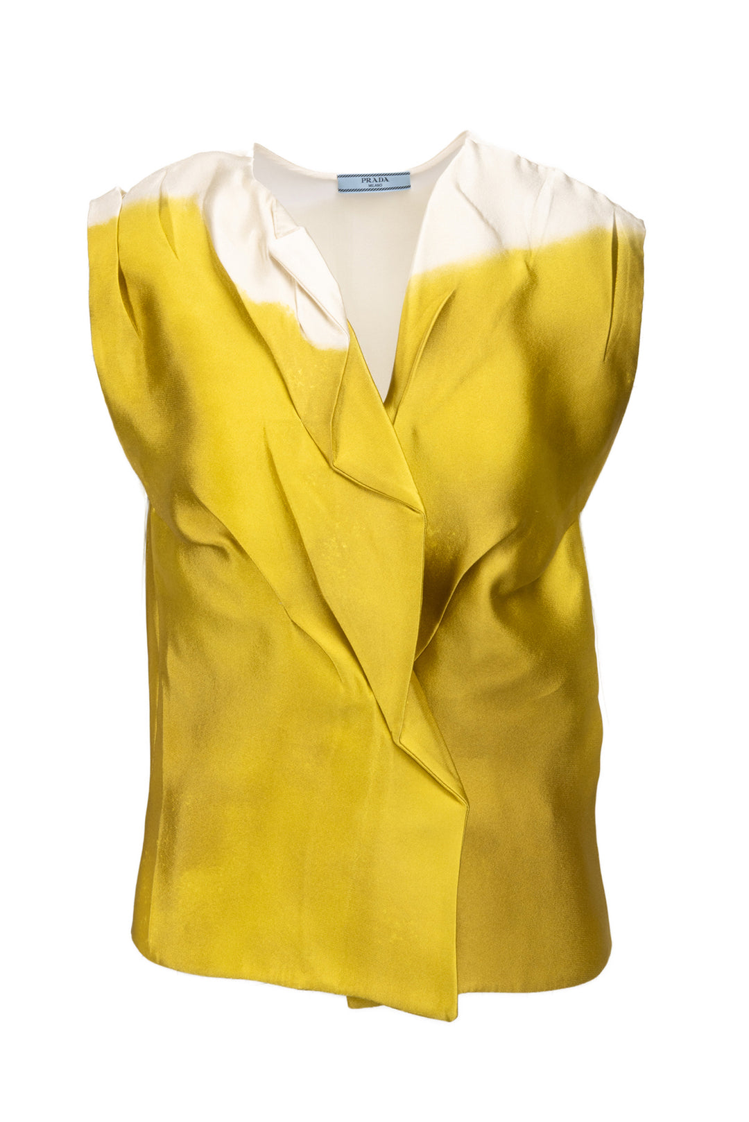 Prada Size 4 2023 Silk Two Tone Sleeveless Tops