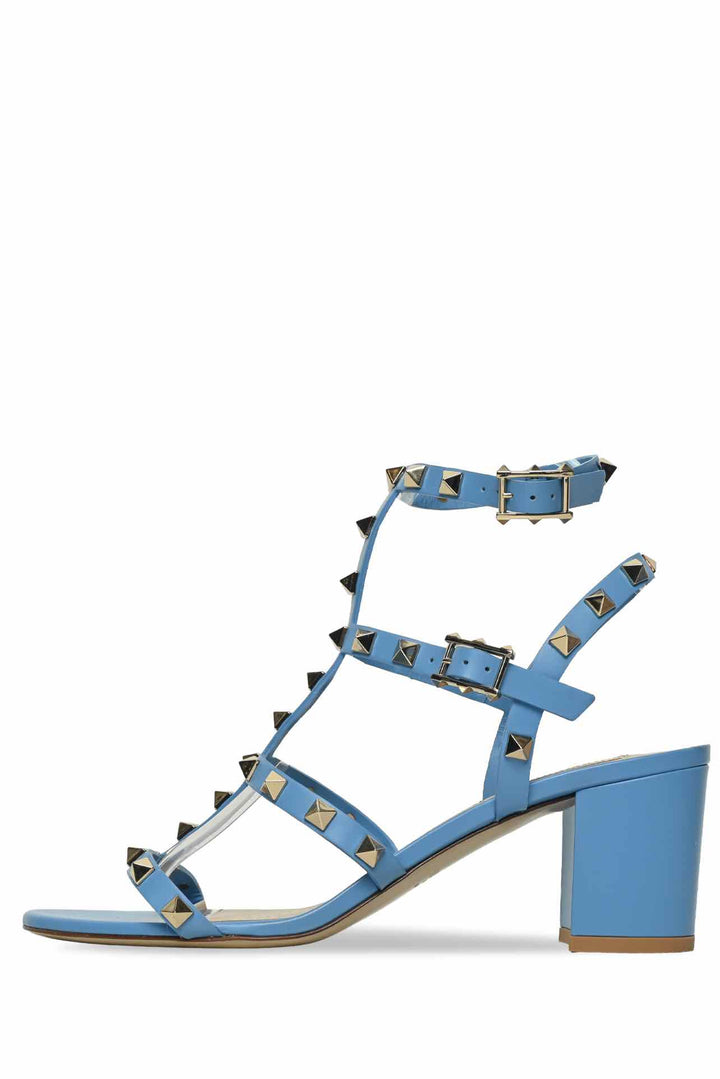 Valentino Size 38 Rocktud Detail Caged Block Heel Sandals
