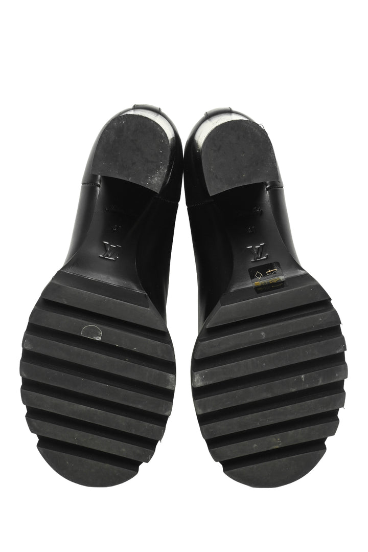 Louis Vuitton Size 41 Leather Studded Combat Boots