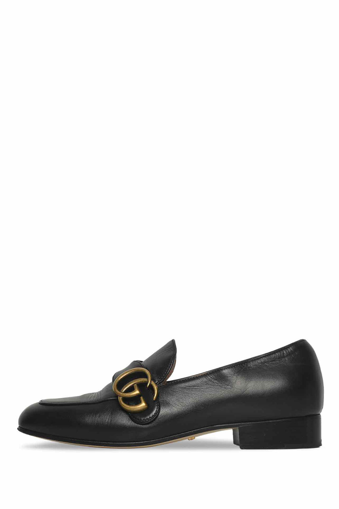 Gucci Size 35 Leather GG Marmont Loafers