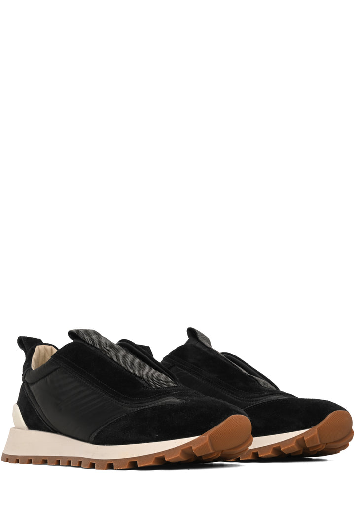 Brunello Cucinelli Size 39 Nylon & Suede Slip On Sneaker