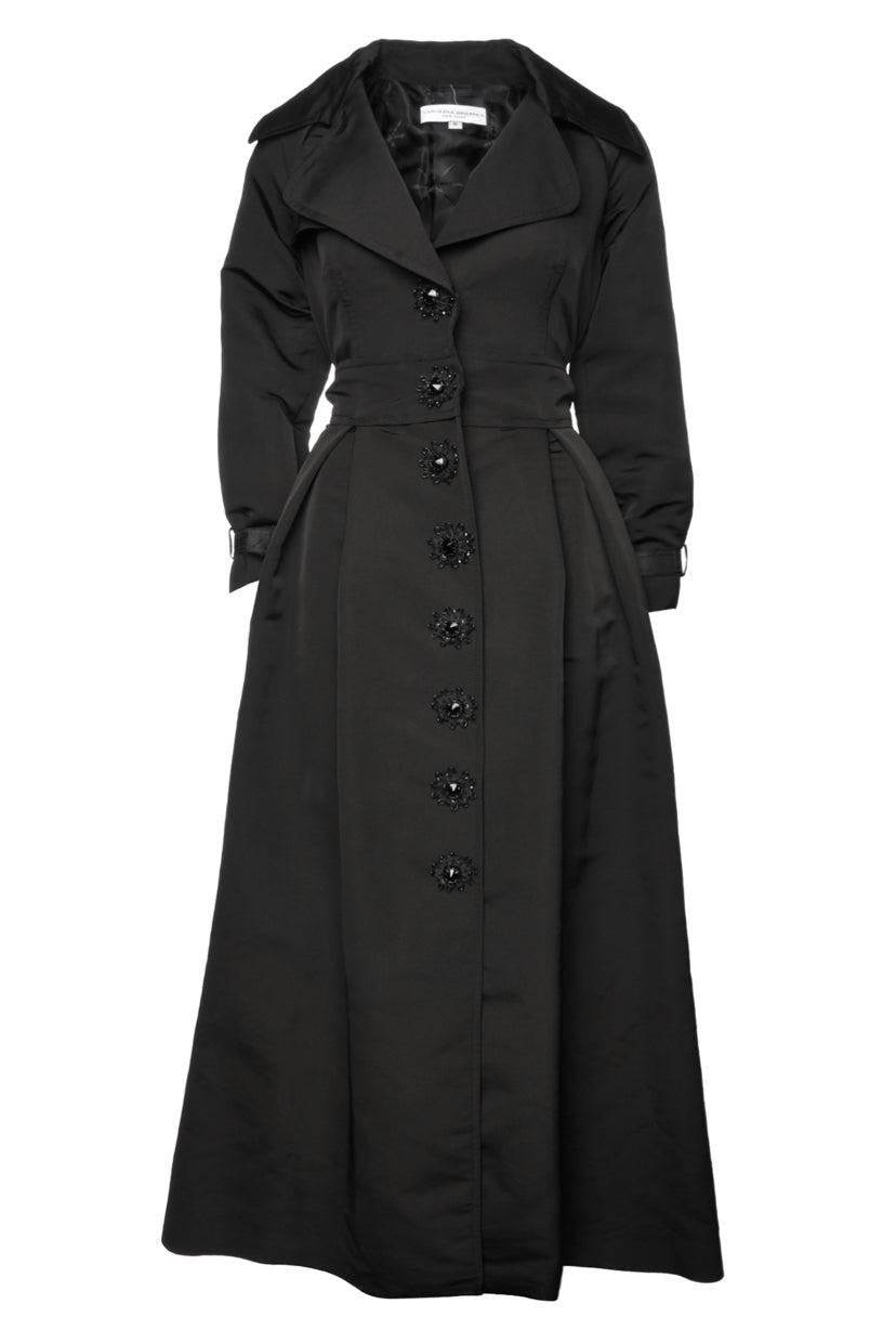 Carolina Herrera Size 6 Maxi Embellished Button-Up Evening Coat