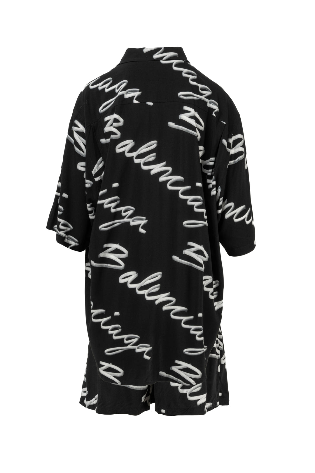 Balenciaga Size XS 2022 Logo Script Print Oversized Shirt & Boxer Short Set
