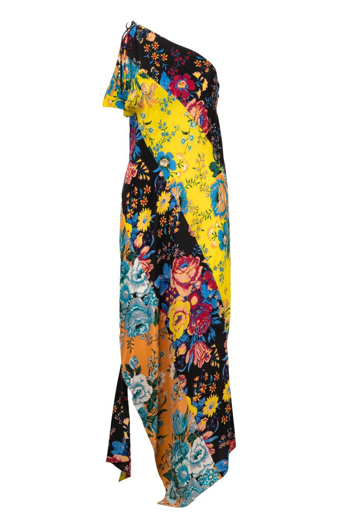 Diane Von Furstenberg Size M Bournier Floral Silk Scarf Maxi Dress