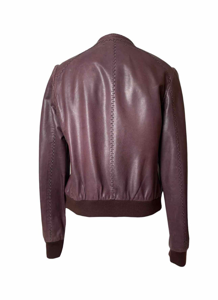 Marc Cain Size M Zip-up Leather Jacket