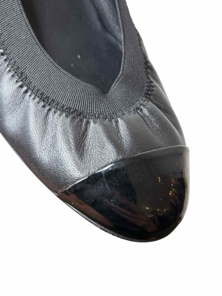 Chanel Elastic Leather Embroidered Size 40.5 Pumps