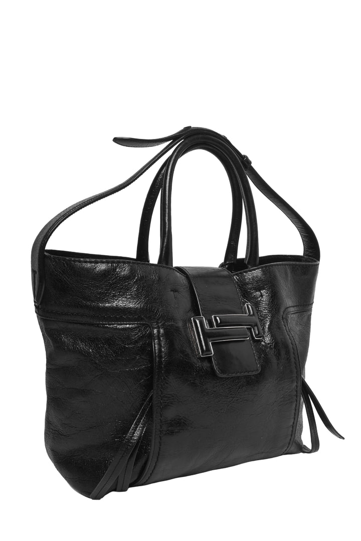 Tod's Double T Crinkle Leather Shoulder Bag