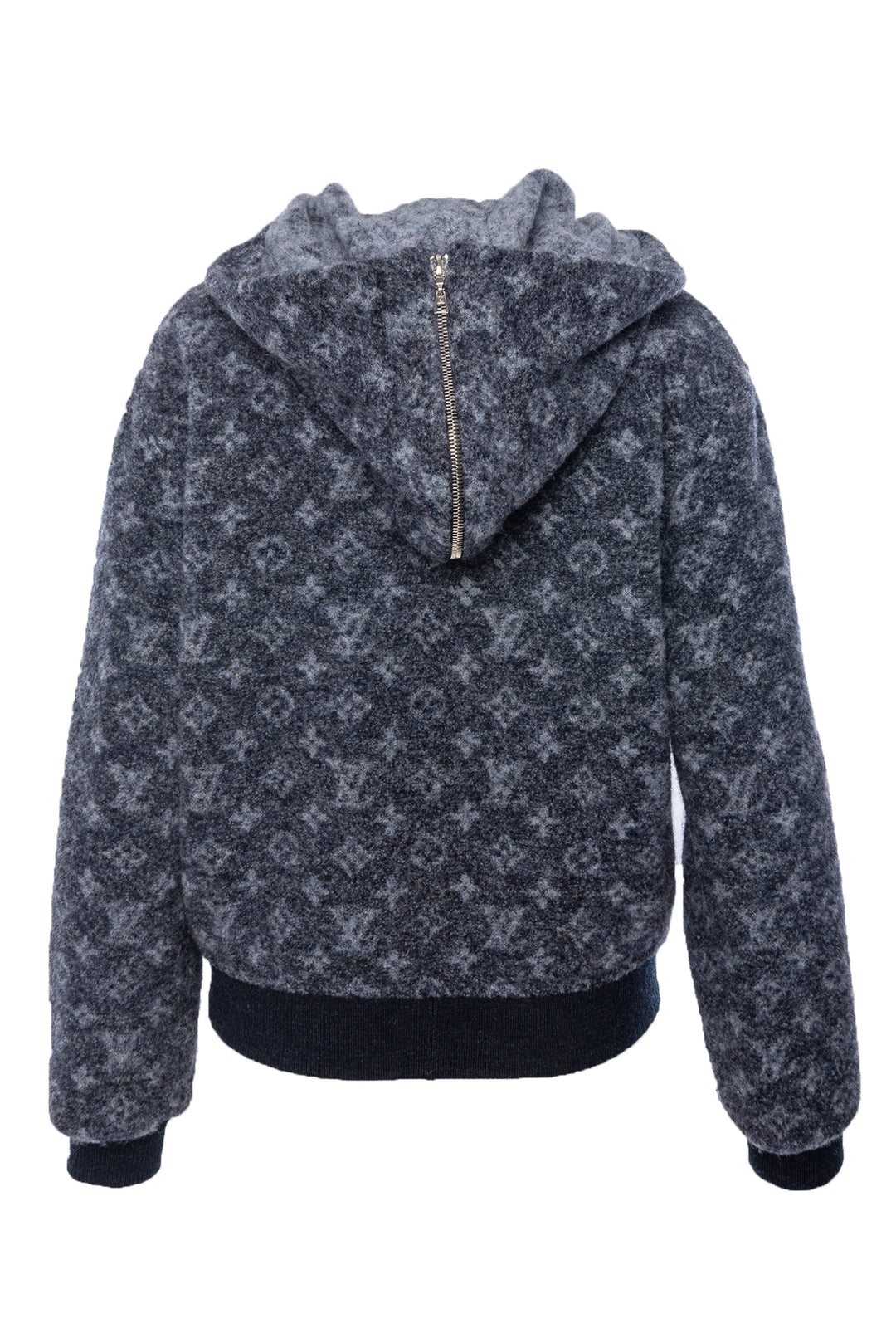 Louis Vuitton Size 36 Lama Blend Hooded Monogram Zip Jacket