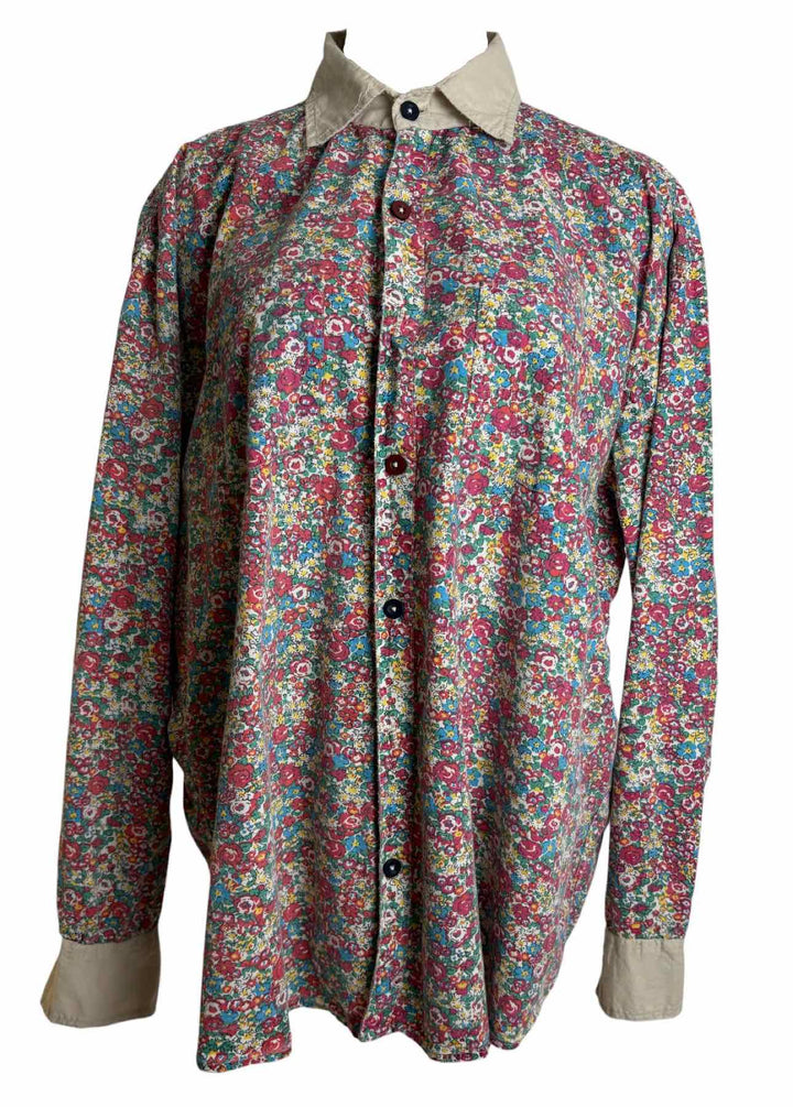 Magnolia Pearl Size OS Cotton Floral Boyfriend Blouse