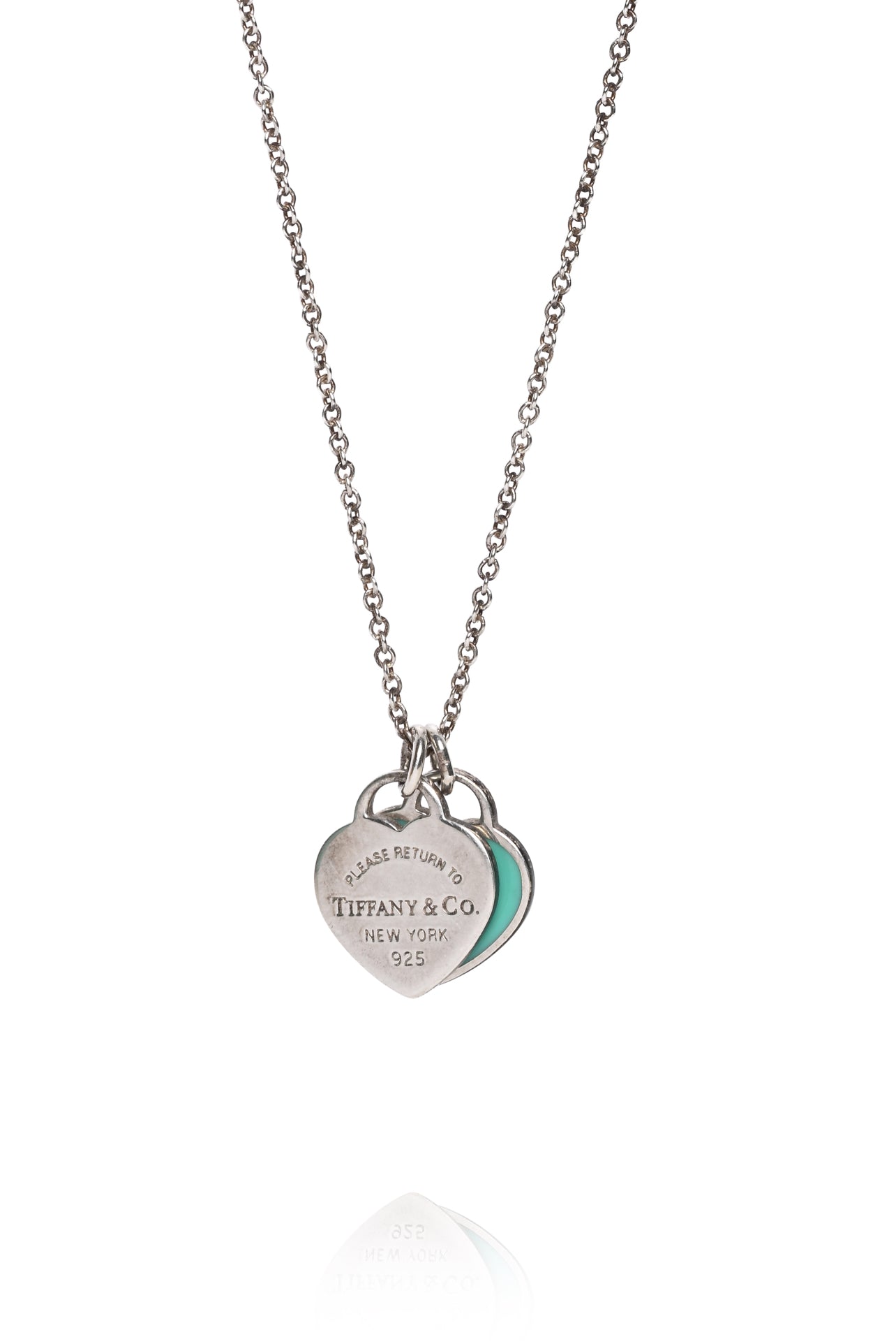 Tiffany & Co Tiffany Blue Double Heart Tag Pendant Necklace
