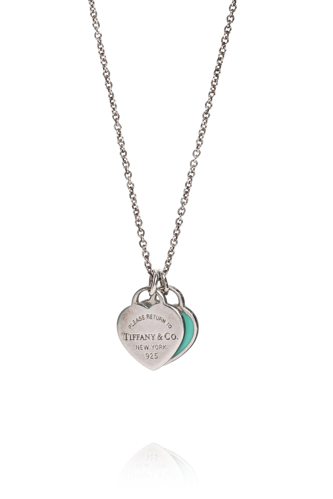 Tiffany & Co Tiffany Blue Double Heart Tag Pendant Necklace