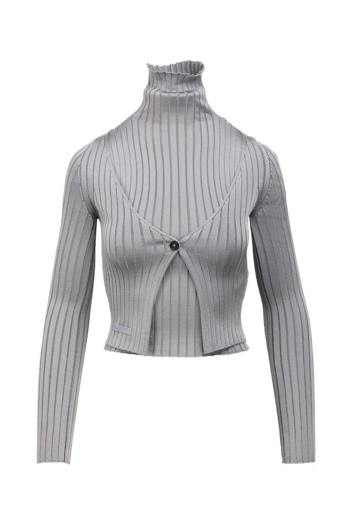 Marni Size 40 Turtleneck Sleeveless Top & Ribbed Cardigan