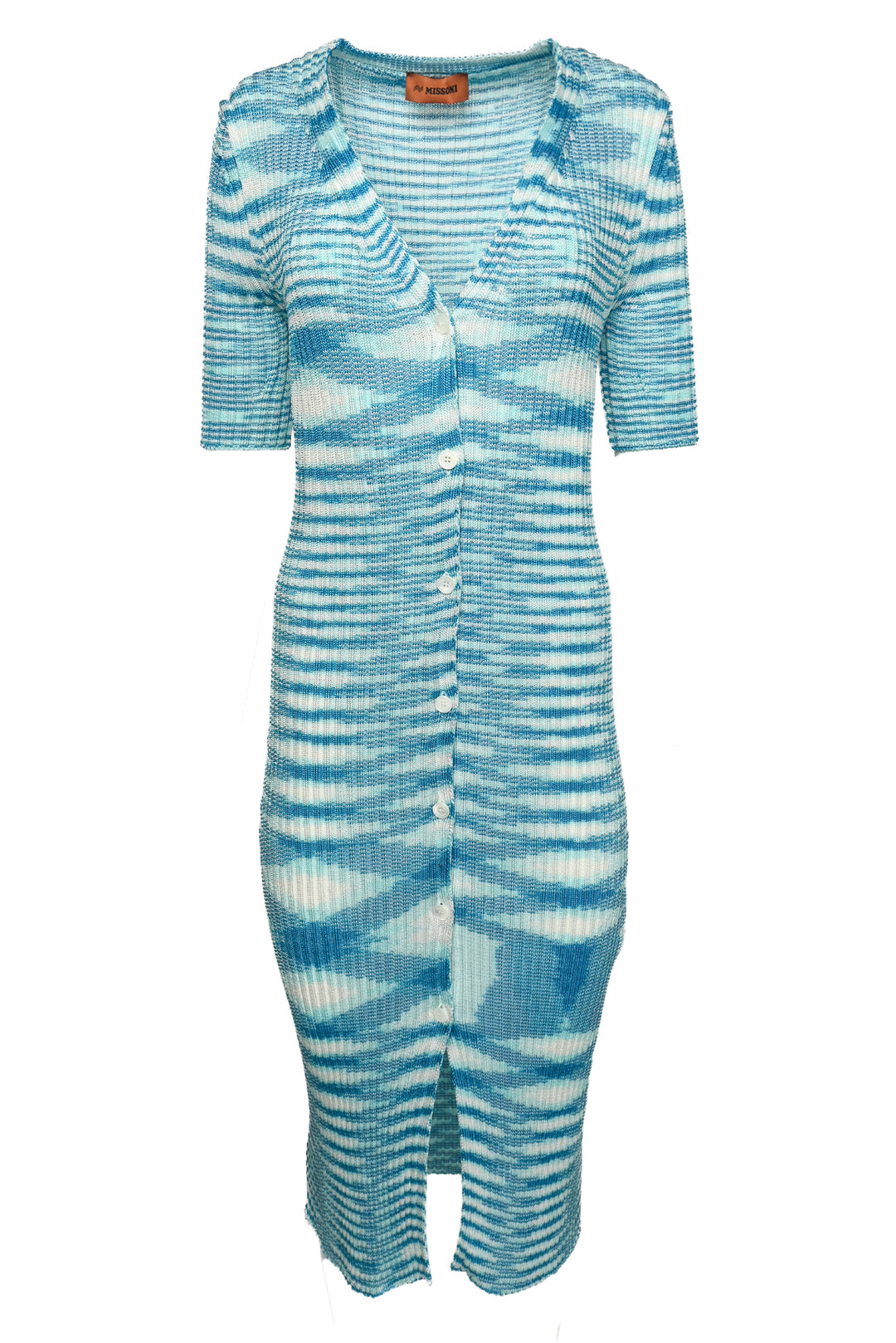 Missoni Size XL Space-Dyed Ribbed-Knit Midi Dress