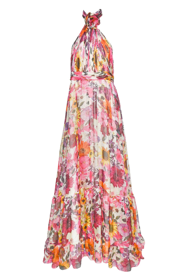 Mac Duggal Size 8 Halter Floral Maxi Gown