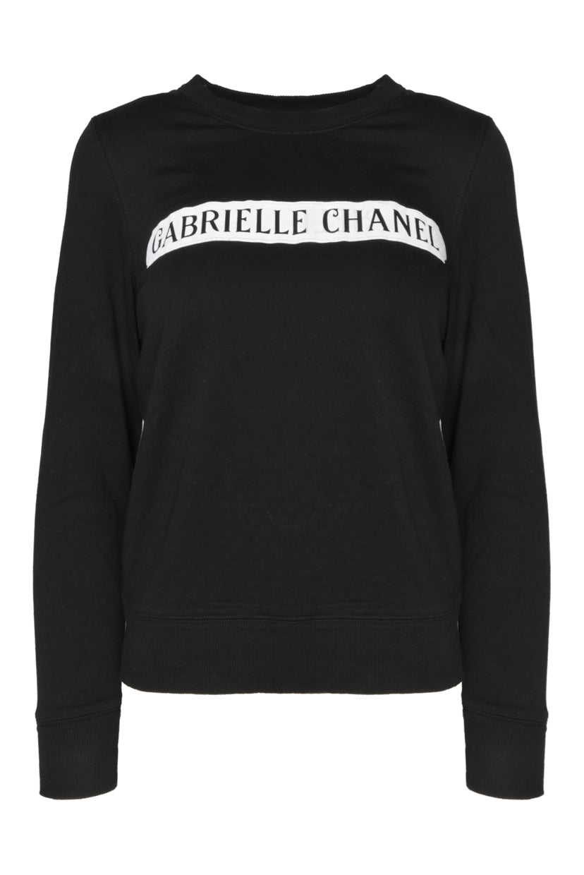 Chanel Size 34 Velvet Gabrielle Chanel Logo Crewneck Sweater