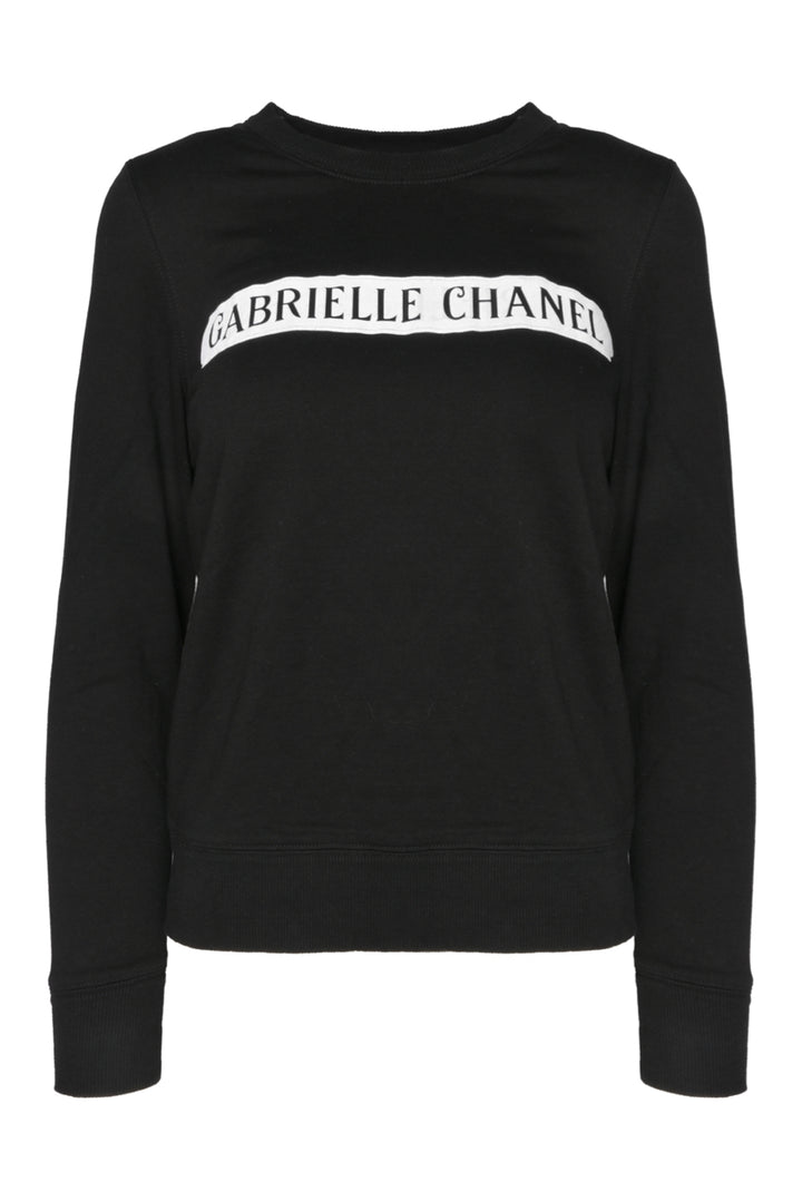 Chanel Size 34 Velvet Gabrielle Chanel Logo Crewneck Sweater