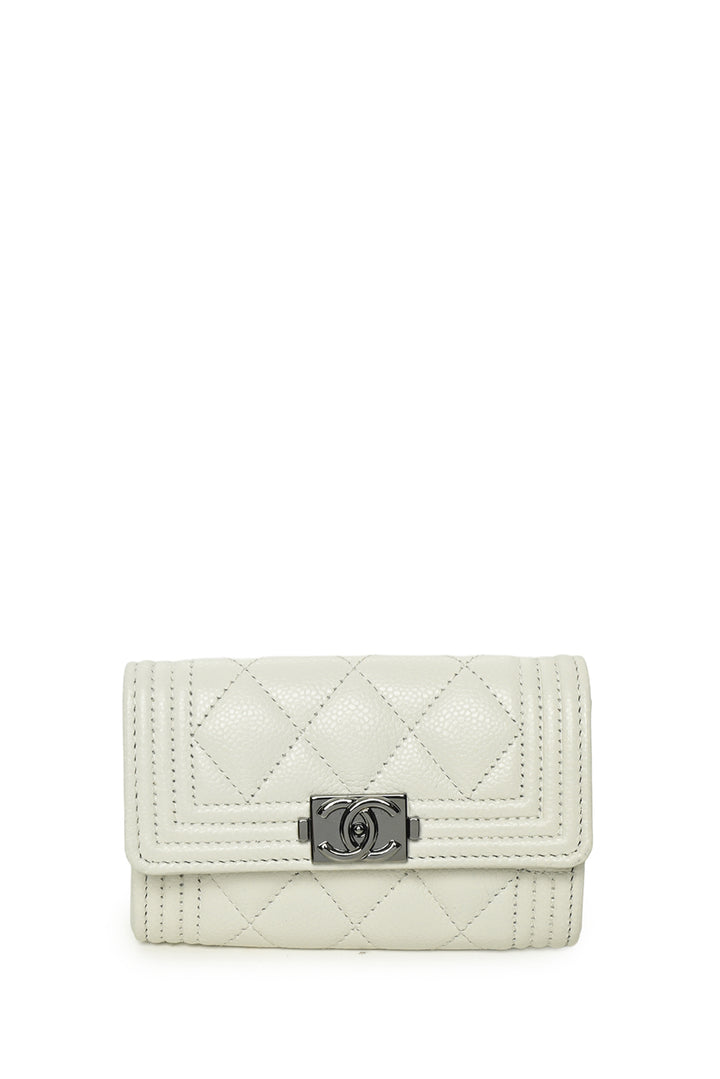 Chanel 2024 Caviar Quilted Small Boy Flap Wallet