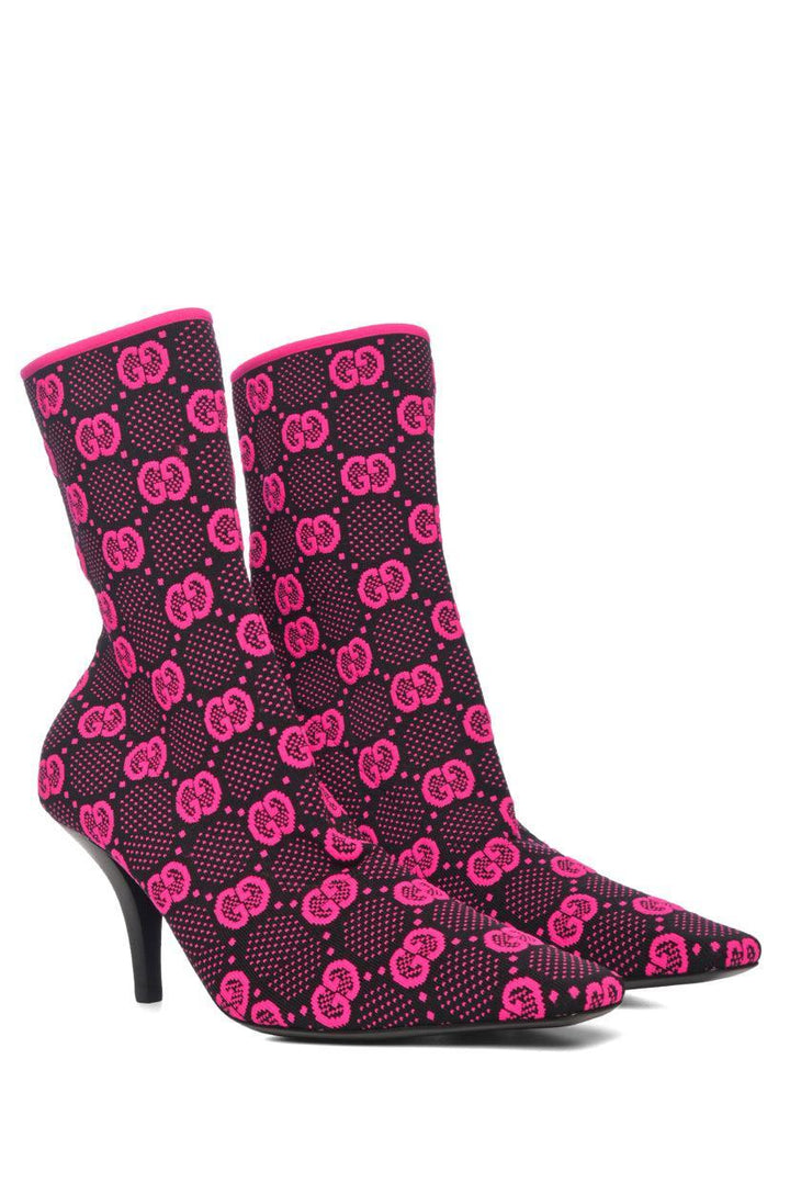 Gucci Size 38.5 GG Technical Knit Ankle Boots