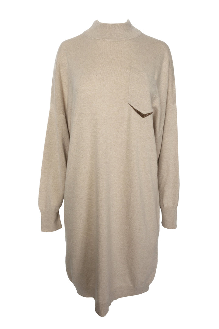 Brunello Cucinelli Size M Embellished Pocket Cashmere Dress