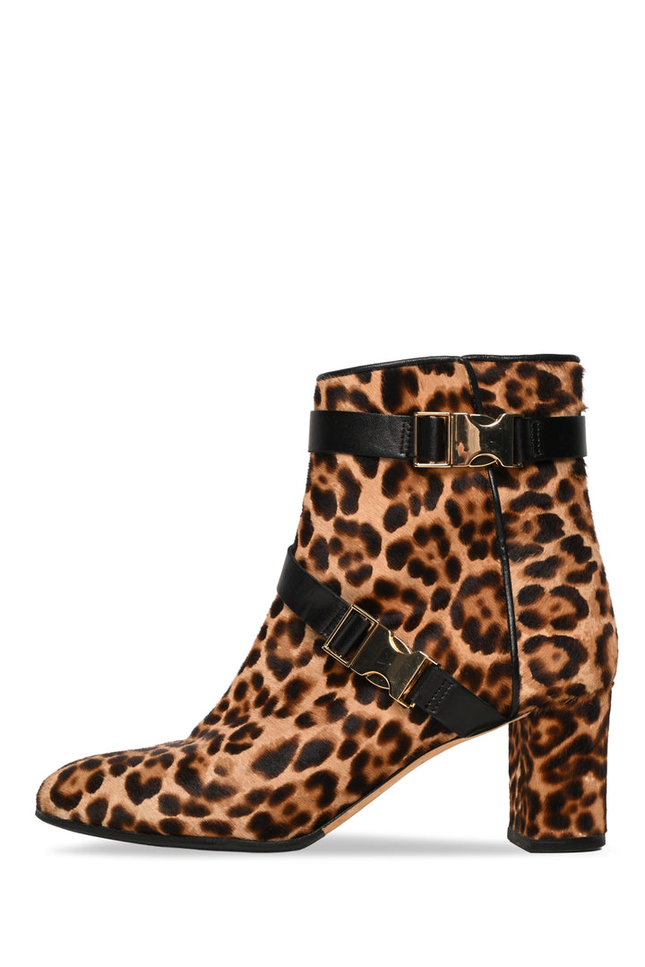 Alexander White Size 38.5 Leopard Pony Hair Ankle Boots